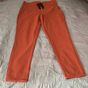 Rust Orange Fleece Leggings